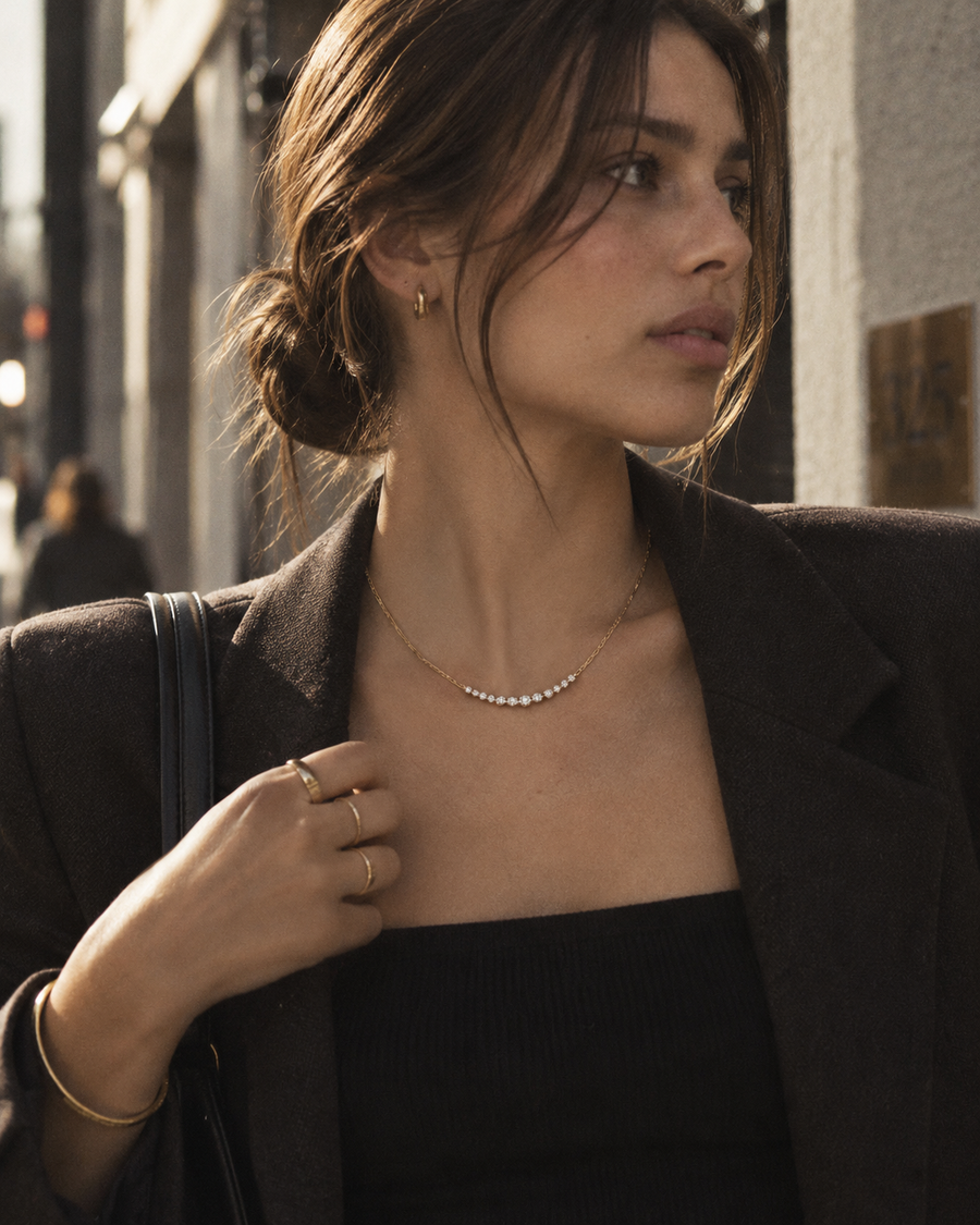 Pavé Curve Necklace
