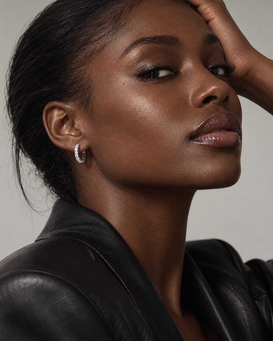 Pavé Huggie Hoops