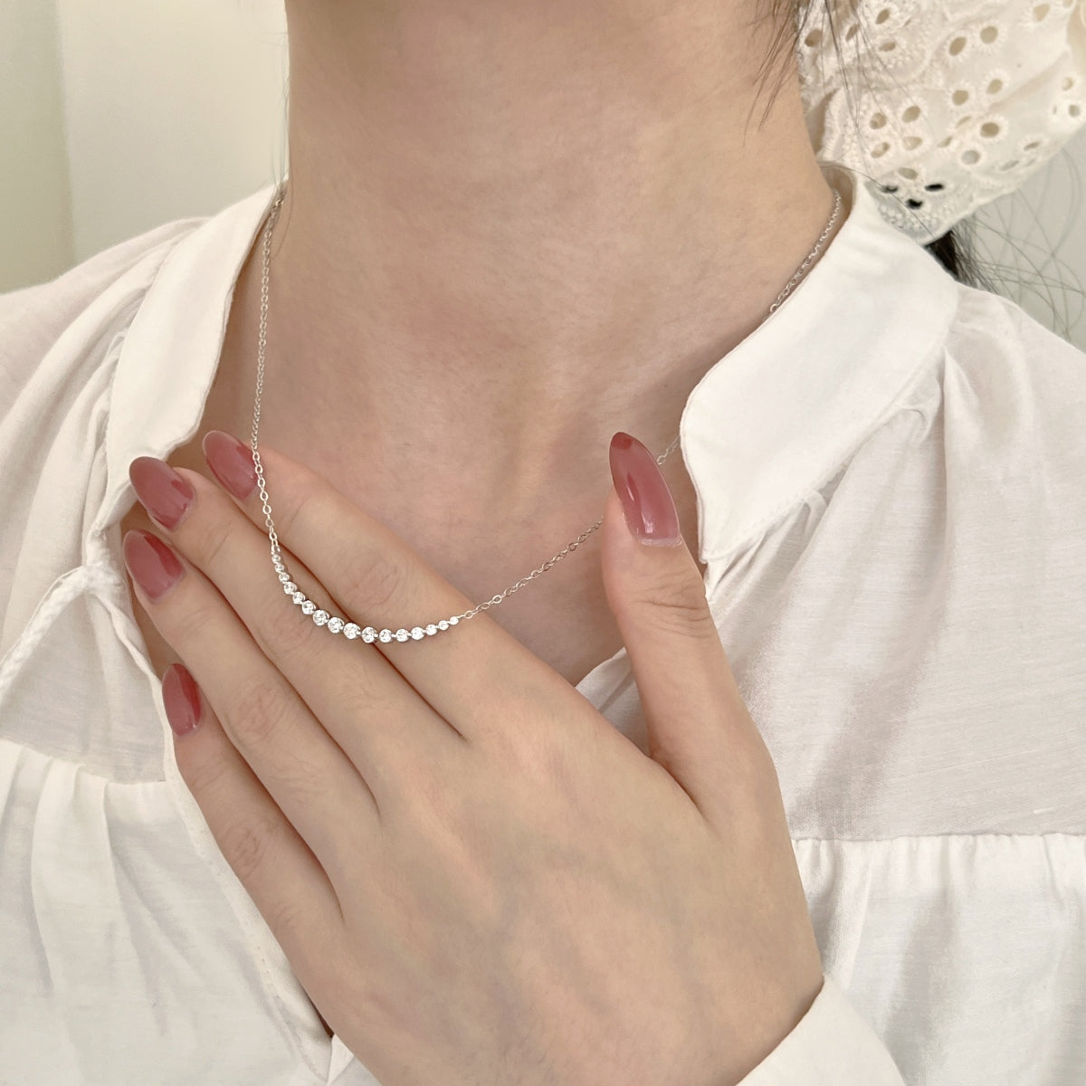 CZ Curve Necklace