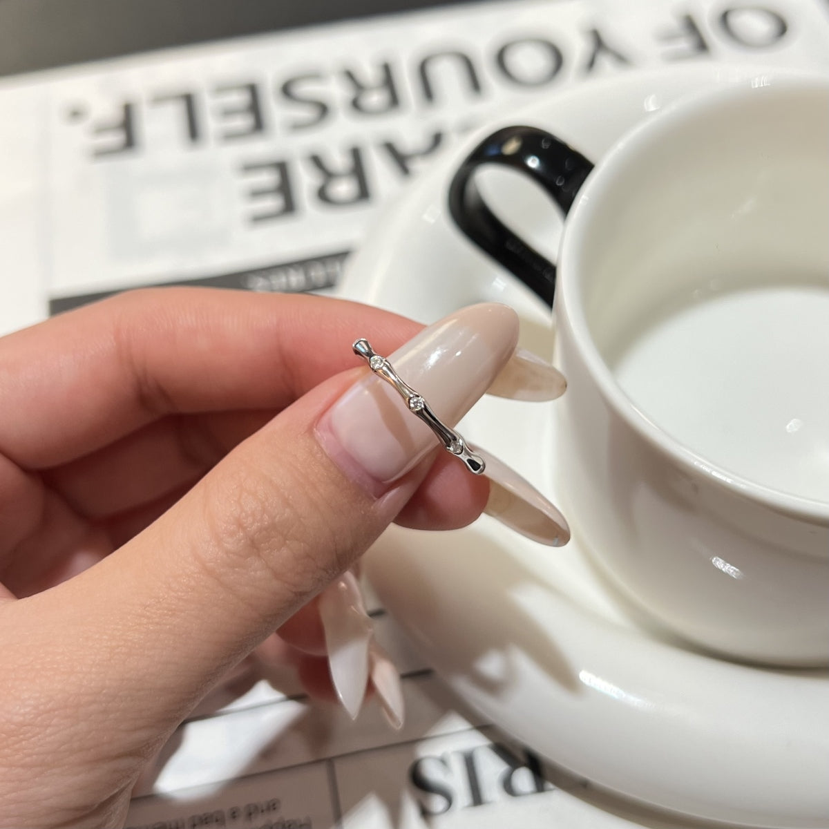 Sculpted CZ Band Ring