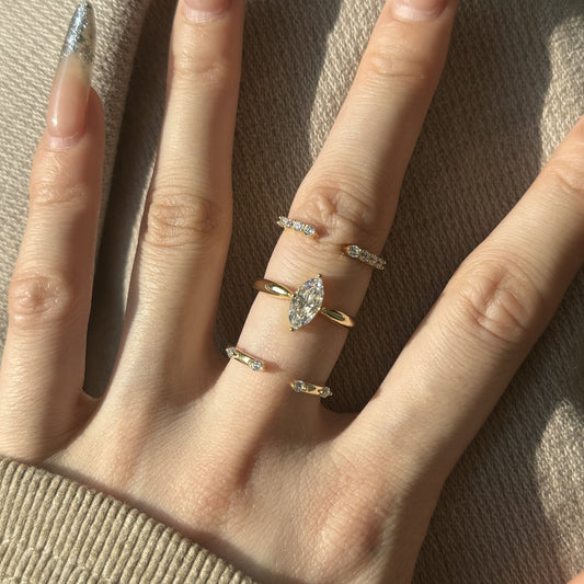 Set de Anillos Apilables Escultóricos, modelado
