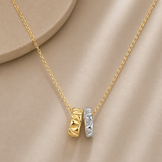 Two Tone Pendant Necklace