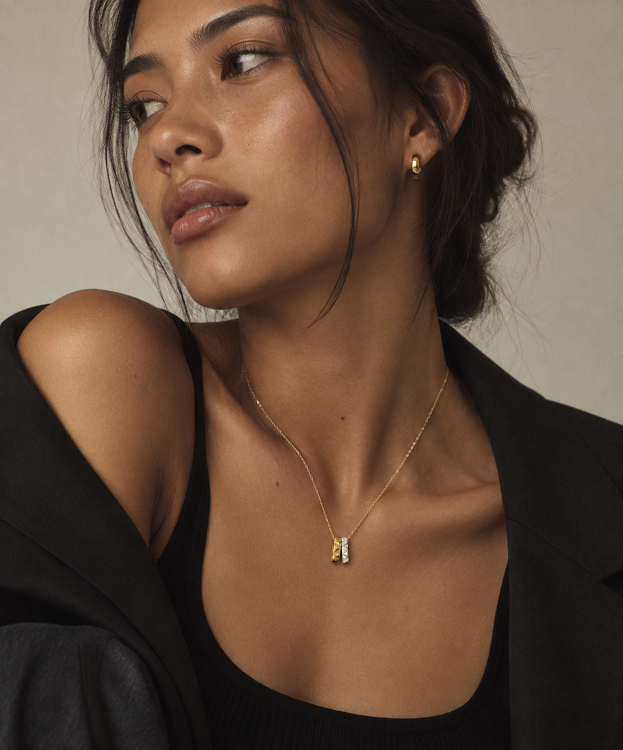 Collar con Colgante Bicolor