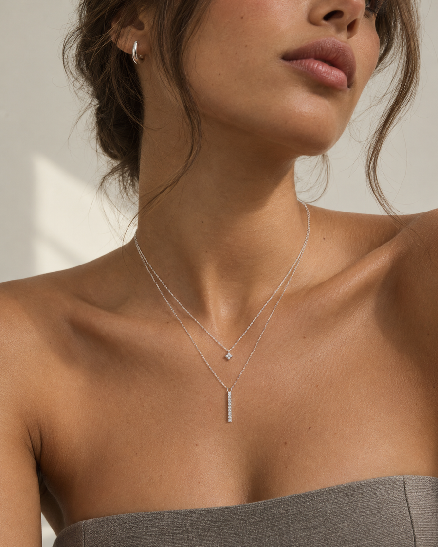 Bar Drop Layered Necklace