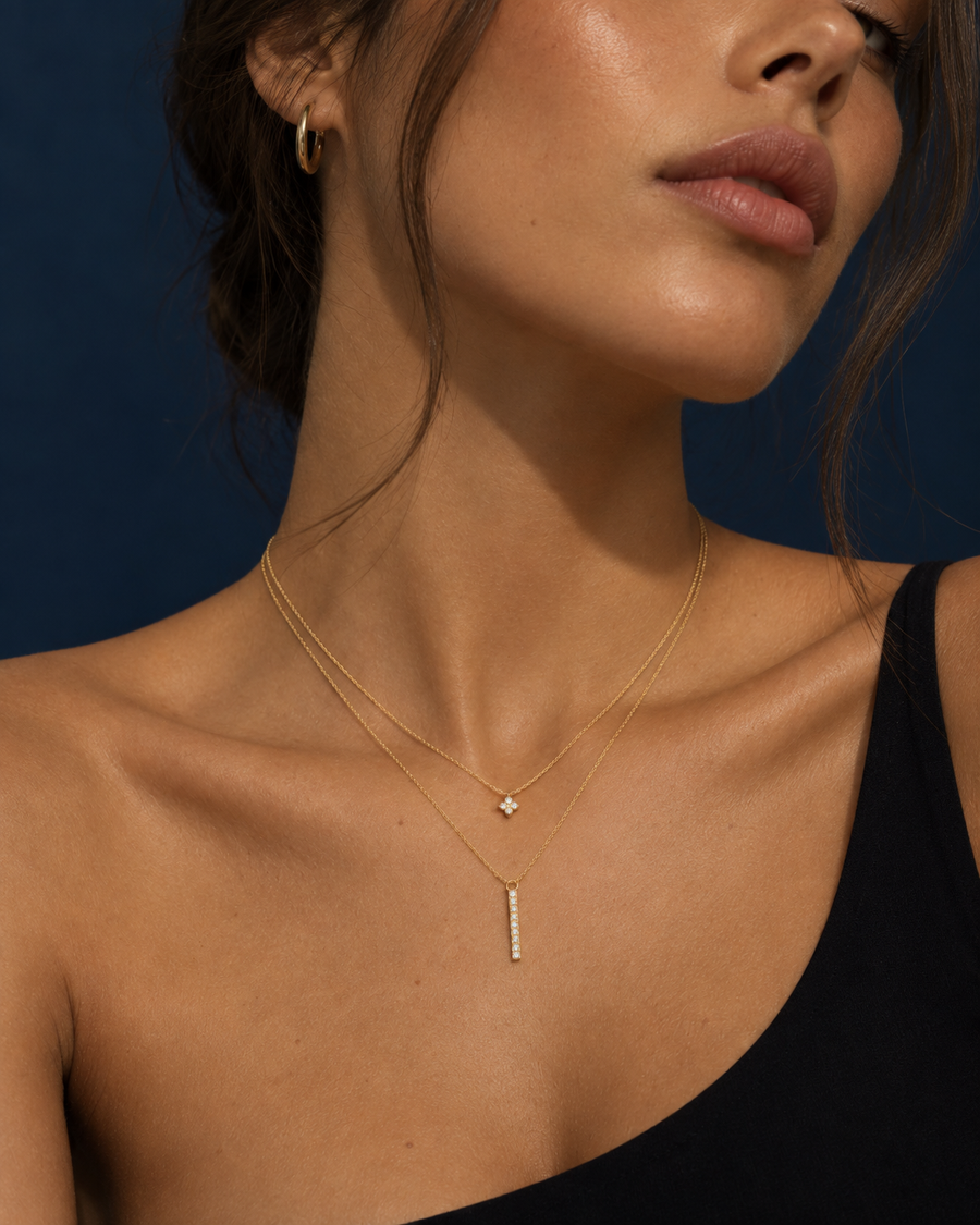 Bar Drop Layered Necklace