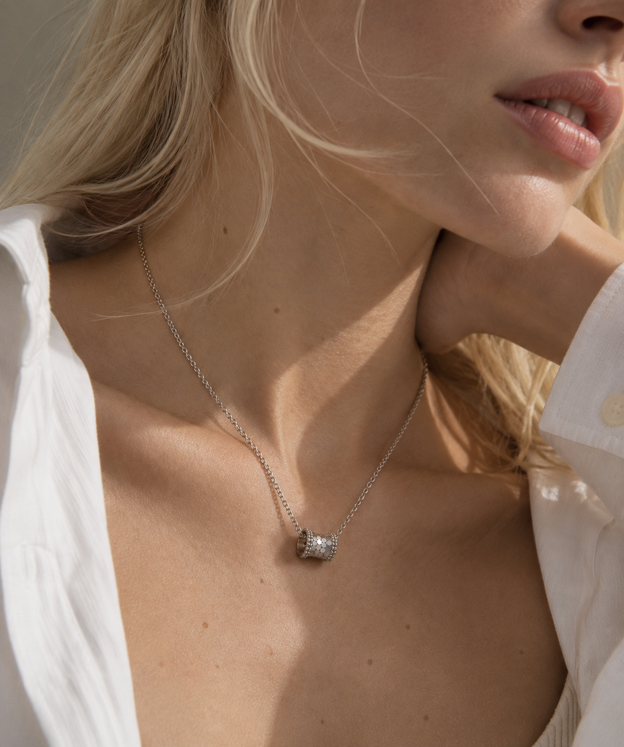 Faceted Barrel Necklace