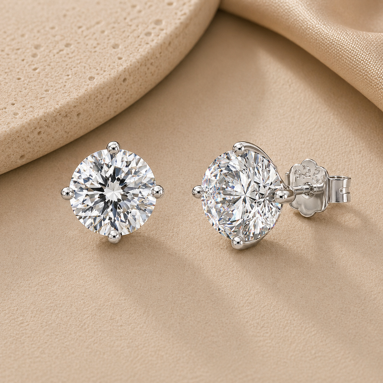 Round Stud Earrings