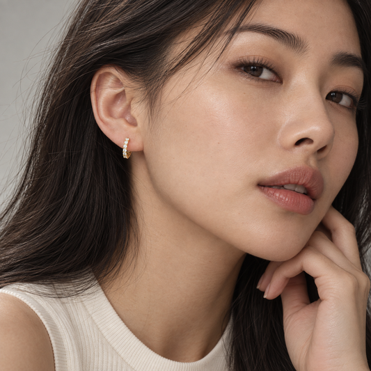 Pavé Huggie Hoops