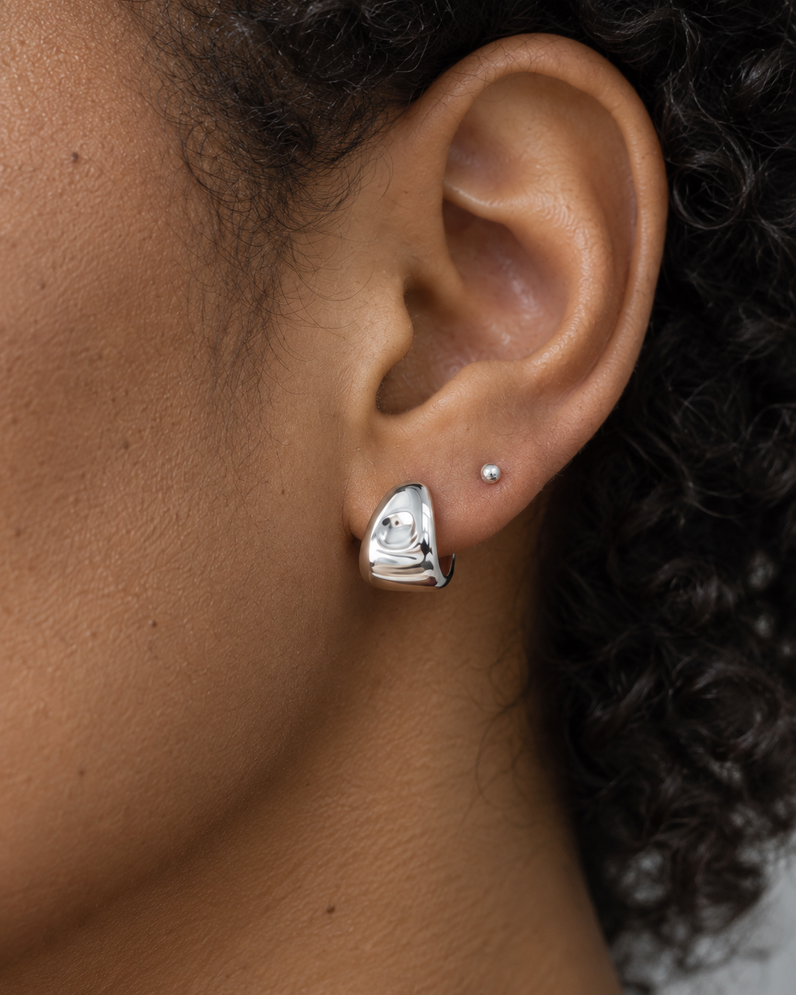 Sculpted Dome Huggie Hoops
