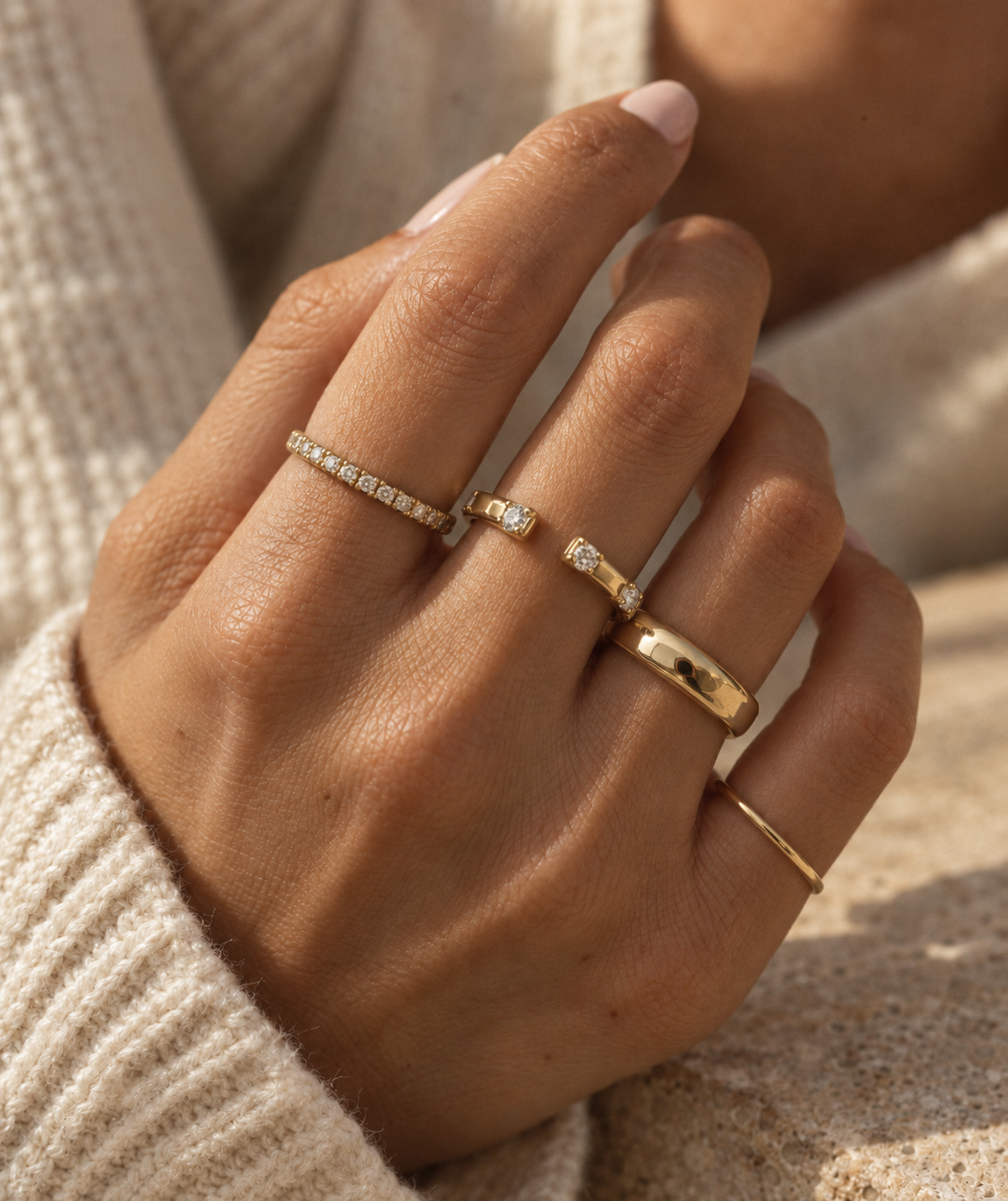 Sculpted Stacking Ring Set