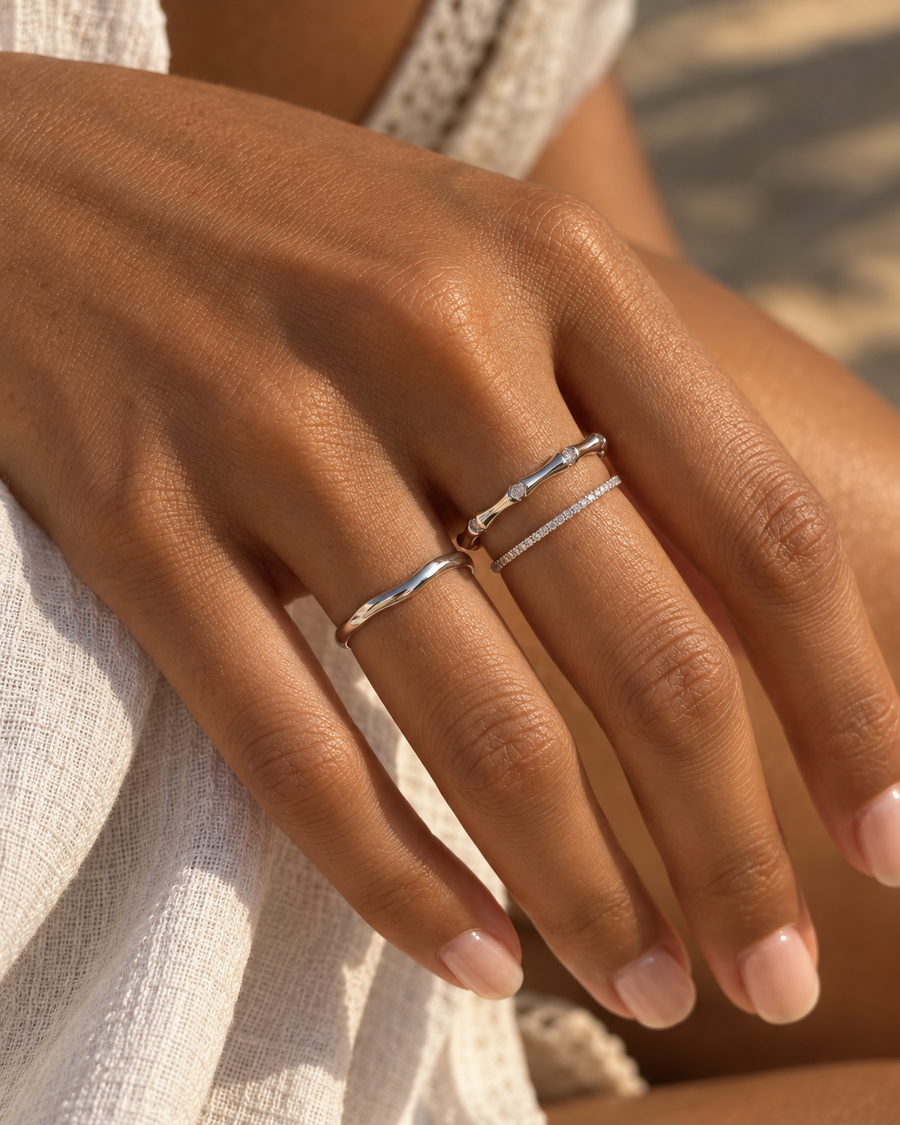 Sculpted Pavé Band Ring
