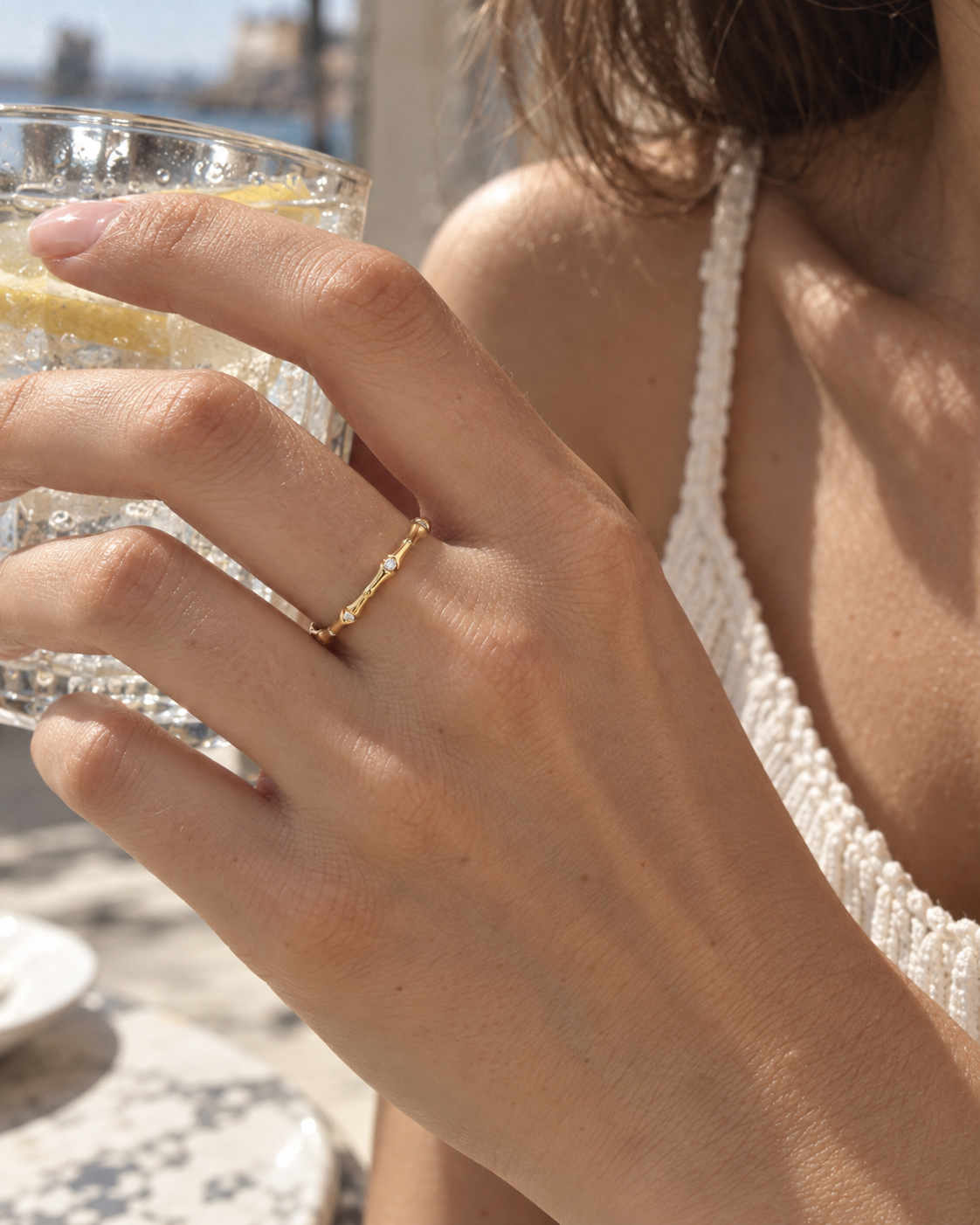 Sculpted Pavé Band Ring