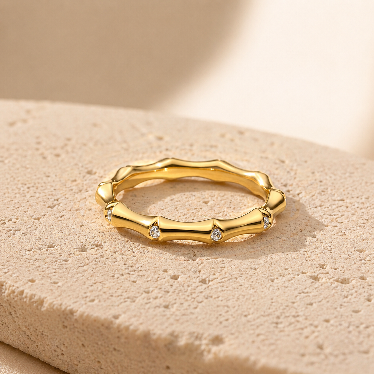 Sculpted CZ Band Ring