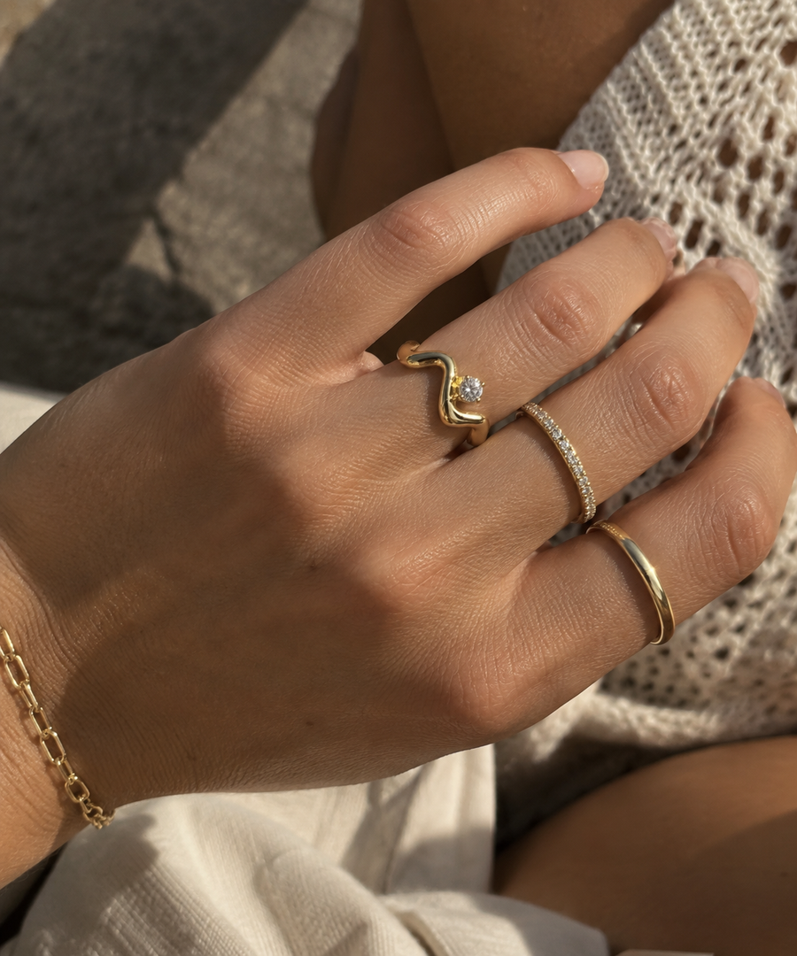 Sculpted Solitaire Ring