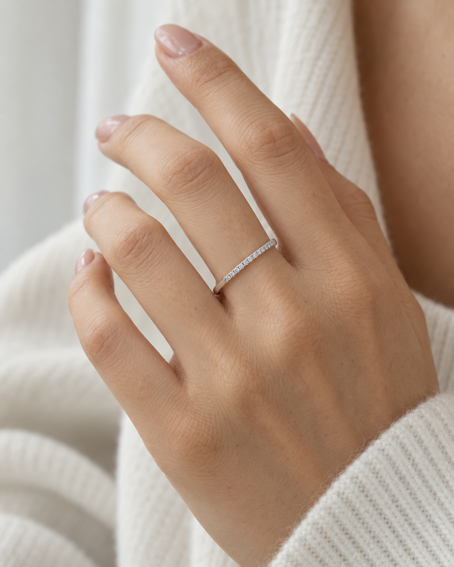 Micro Pavé Stacking Ring