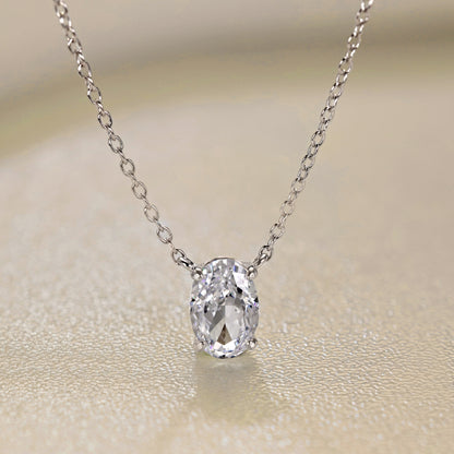 Oval Stone Pendant Necklace