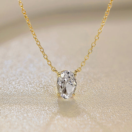 Oval Stone Pendant Necklace