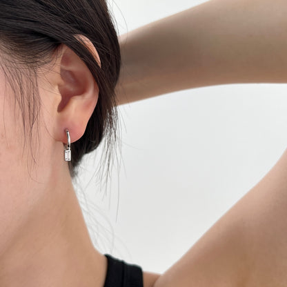 Mini Baguette Drop Hoops