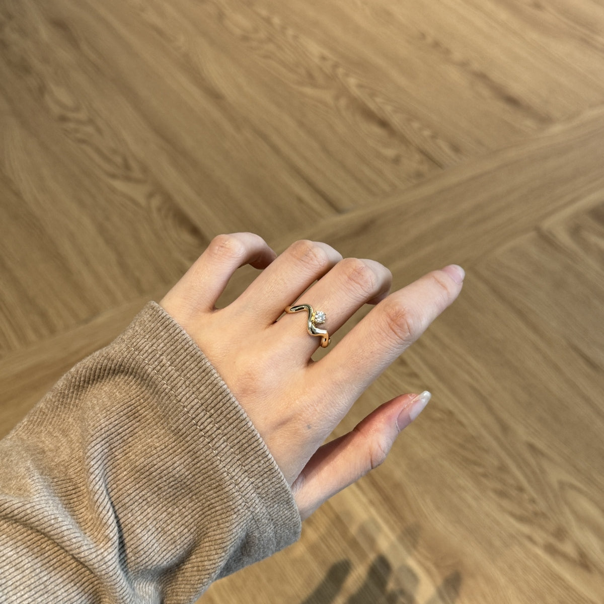 Anillo Solitario Escultórico