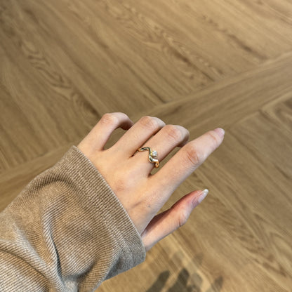 Sculpted CZ Statement Ring