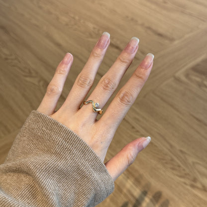 Sculpted CZ Statement Ring