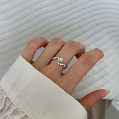 Sculpted CZ Statement Ring