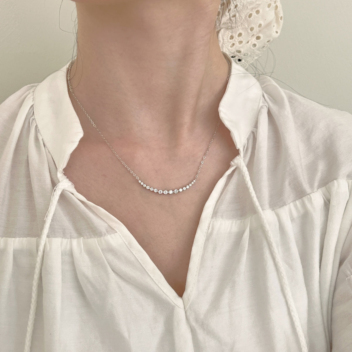 CZ Curve Necklace