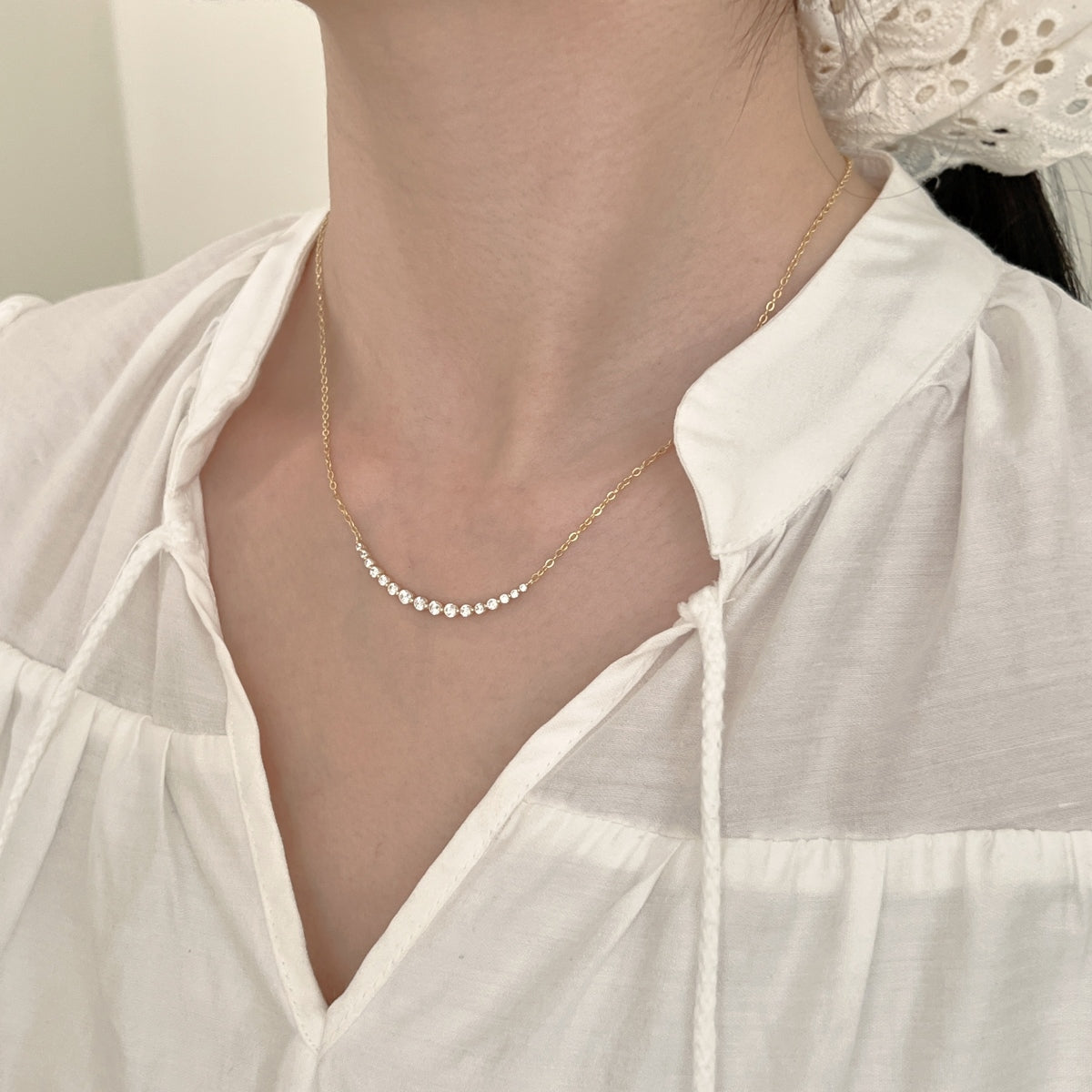 CZ Curve Necklace