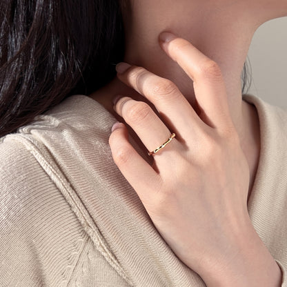 Sculpted CZ Band Ring