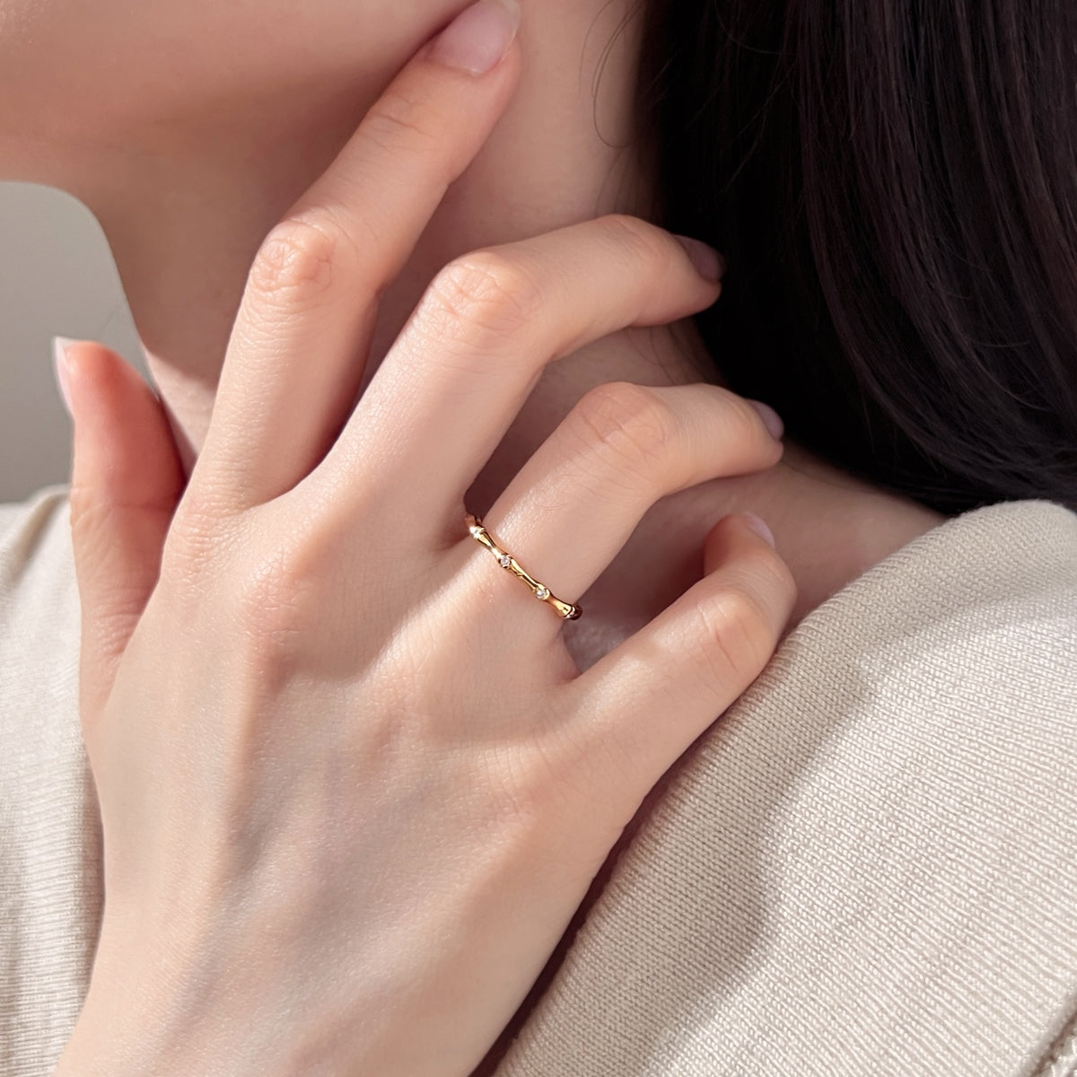 Anillo Banda Pavé Escultórico