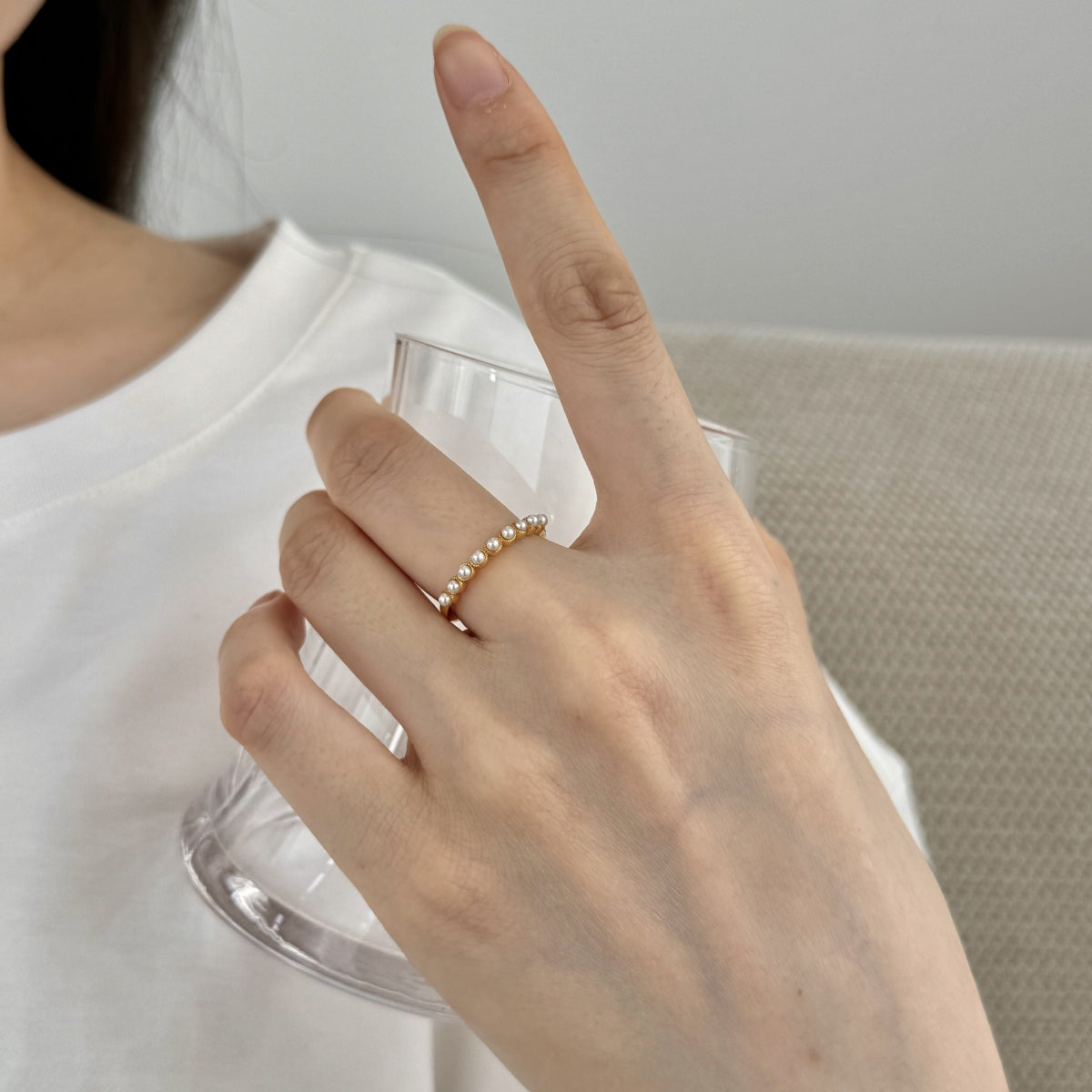 Mini Pearl Station Ring