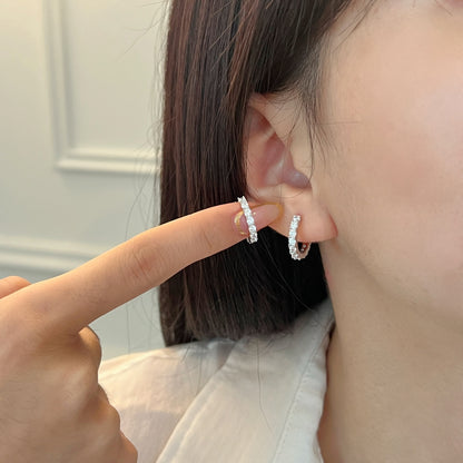Pavé Huggie Hoops