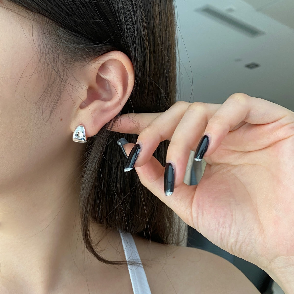 Sculpted Dome Huggie Hoops