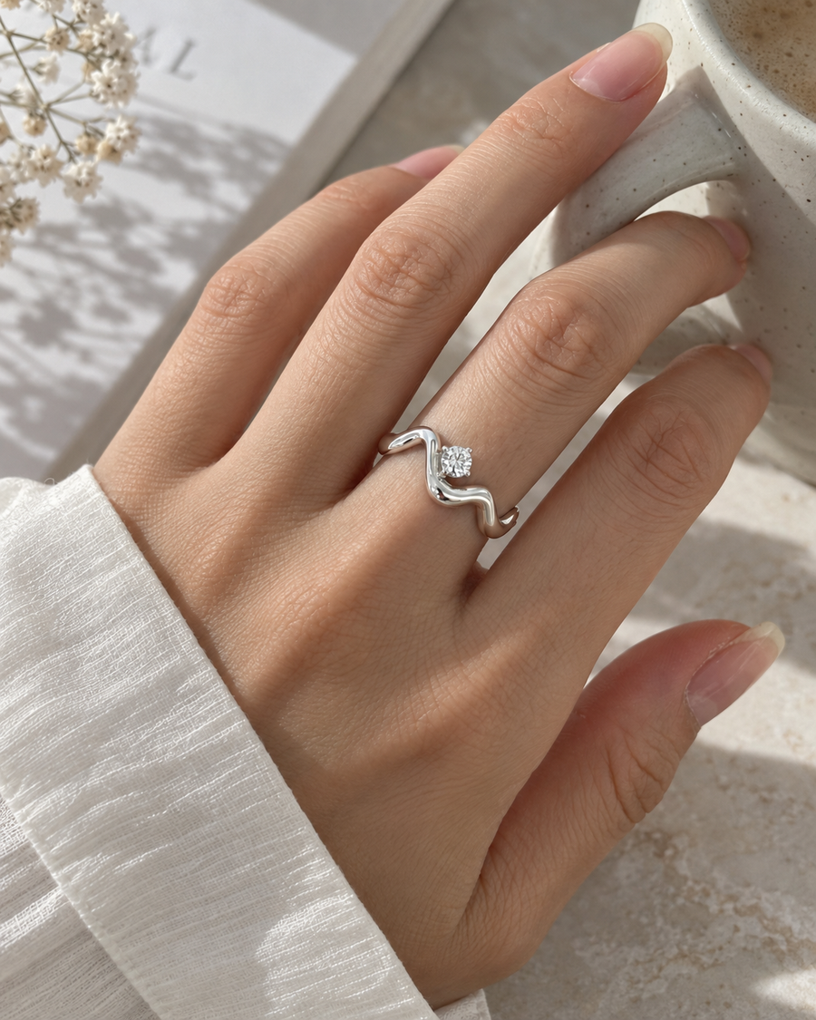 Sculpted Solitaire Ring